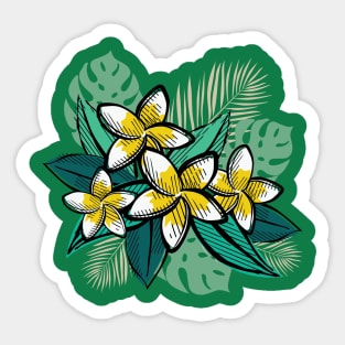 Retro Tropical Leaves Sticker